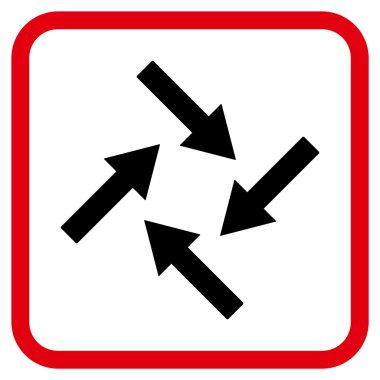 Merkezcil oklar bir çerçeve içinde simge vektör