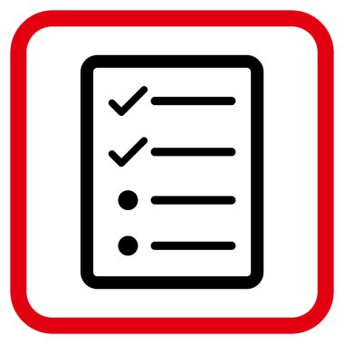 Denetim listesi sayfa vektör simgesi bir çerçeve içinde