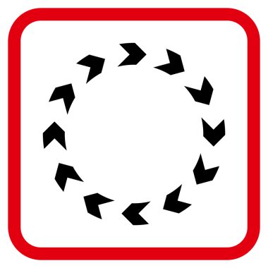 Dolaşım vektör simgesi bir çerçeve içinde