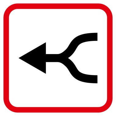 Ok sol vektör simgesi bir çerçeve içinde birleştirmek