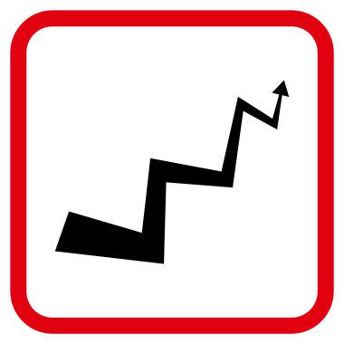 Eğri ok vektör simgesi bir çerçeve içinde