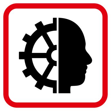 Cyborg dişli vektör simgesi bir çerçeve içinde