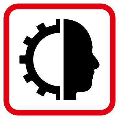 Cyborg dişli vektör simgesi bir çerçeve içinde