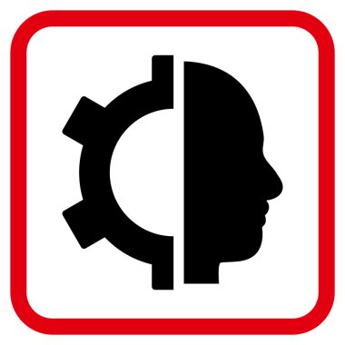 Cyborg dişli vektör simgesi bir çerçeve içinde