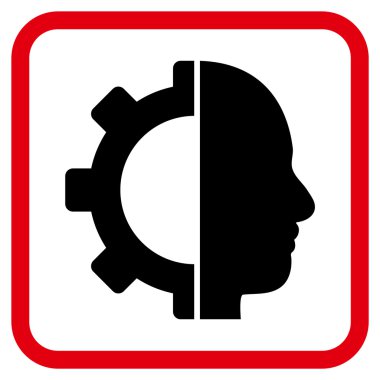 Cyborg dişli vektör simgesi bir çerçeve içinde