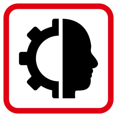 Cyborg dişli vektör simgesi bir çerçeve içinde