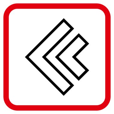 Yön sol vektör simgesi bir çerçeve içinde