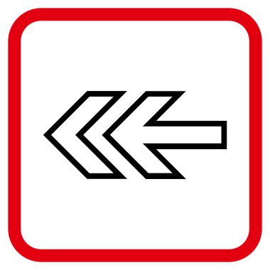 Yön sol vektör simgesi bir çerçeve içinde