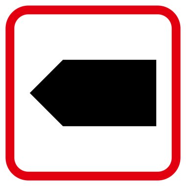 Yön sol vektör simgesi bir çerçeve içinde