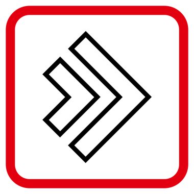 Yöne doğru vektör simgesi bir çerçeve içinde