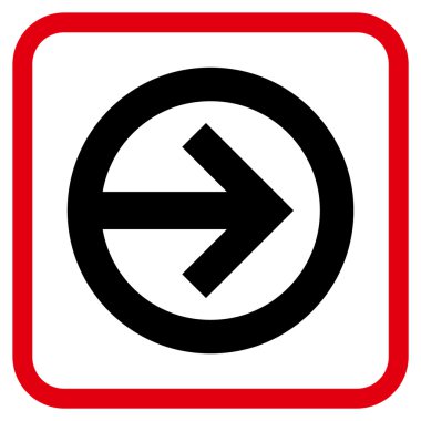 Yöne doğru vektör simgesi bir çerçeve içinde