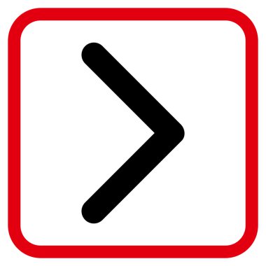 Yöne doğru vektör simgesi bir çerçeve içinde