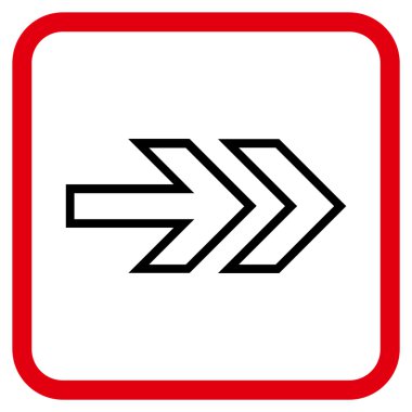 Yöne doğru vektör simgesi bir çerçeve içinde