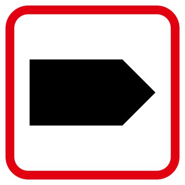 Yöne doğru vektör simgesi bir çerçeve içinde