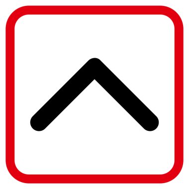 Yön yukarı vektör simgesi bir çerçeve içinde