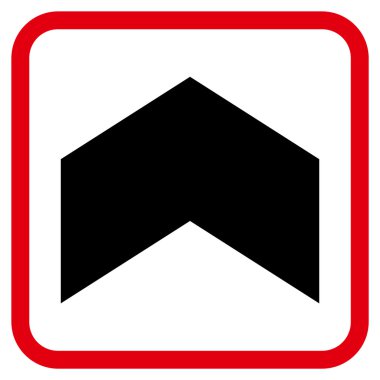 Yön yukarı vektör simgesi bir çerçeve içinde