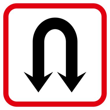 Geri dönmemiz ok vektör simgesi bir çerçeve içinde