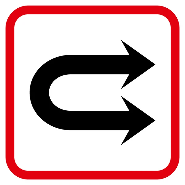 Icona vettoriale a doppia freccia destra in una cornice — Vettoriale Stock