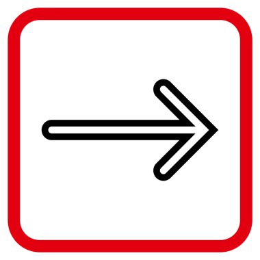 Ok sağ vektör simgesi bir çerçeve içinde