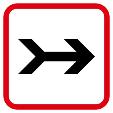 Ok sağ vektör simgesi bir çerçeve içinde