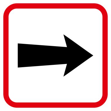 Ok sağ vektör simgesi bir çerçeve içinde