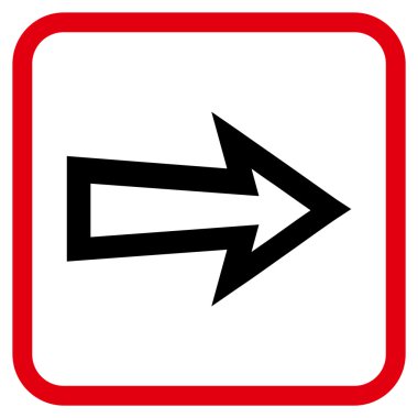 Ok sağ vektör simgesi bir çerçeve içinde