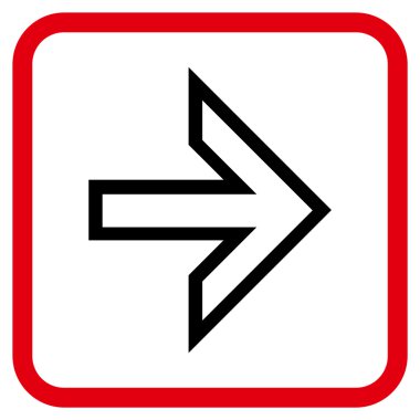 Ok sağ vektör simgesi bir çerçeve içinde