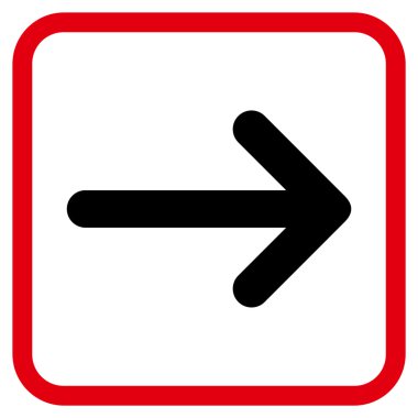 Ok sağ vektör simgesi bir çerçeve içinde