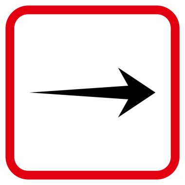 Ok sağ vektör simgesi bir çerçeve içinde