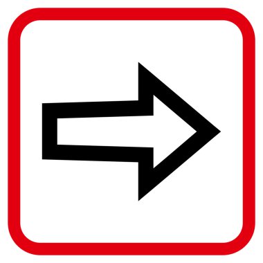 Ok sağ vektör simgesi bir çerçeve içinde