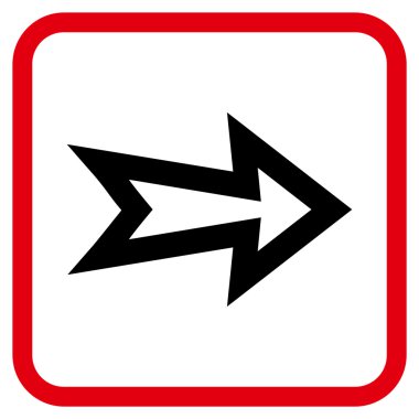 Ok sağ vektör simgesi bir çerçeve içinde