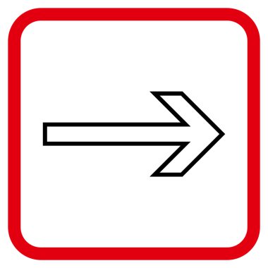 Ok sağ vektör simgesi bir çerçeve içinde