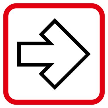 Ok sağ vektör simgesi bir çerçeve içinde