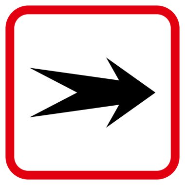 Ok sağ vektör simgesi bir çerçeve içinde