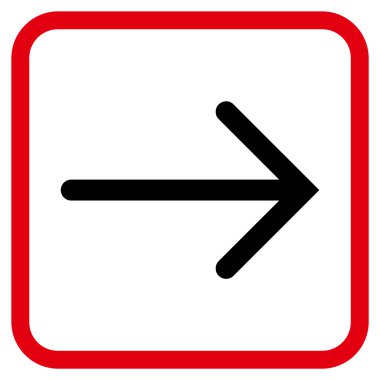 Ok sağ vektör simgesi bir çerçeve içinde