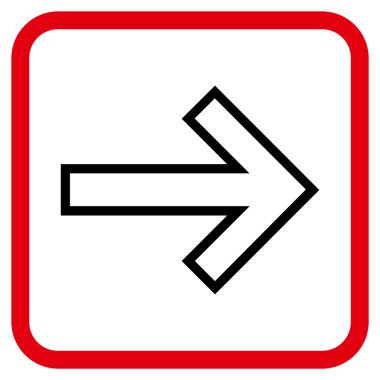 Ok sağ vektör simgesi bir çerçeve içinde