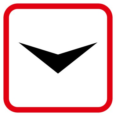 Vektör simgesi bir çerçeve içinde aşağı ok ucu