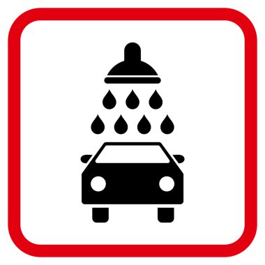 Araba duş vektör simgesi bir çerçeve içinde