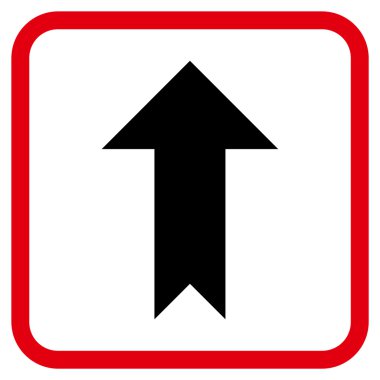 Vektör simgesi bir çerçeve içinde yukarı ok