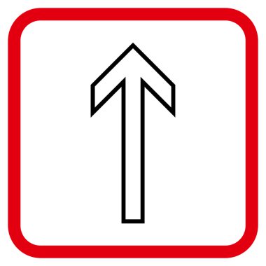 Vektör simgesi bir çerçeve içinde yukarı ok