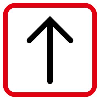 Vektör simgesi bir çerçeve içinde yukarı ok