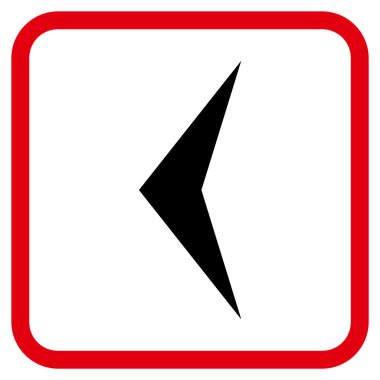 Ok ucu sol vektör simgesi bir çerçeve içinde