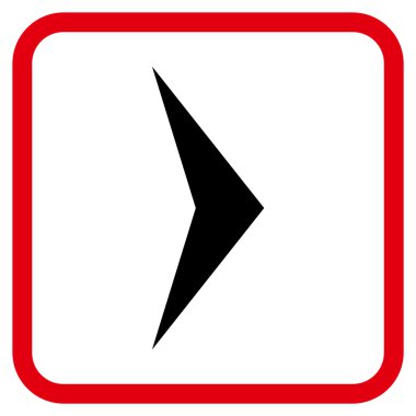 Ok ucu doğru vektör simgesi bir çerçeve içinde