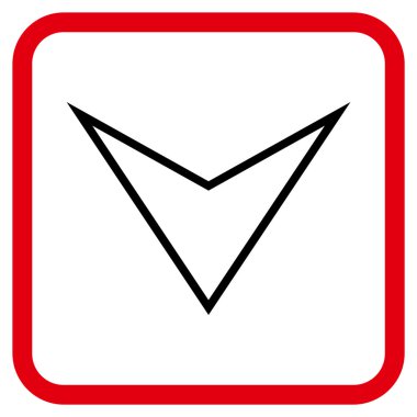 Vektör simgesi bir çerçeve içinde aşağı ok ucu