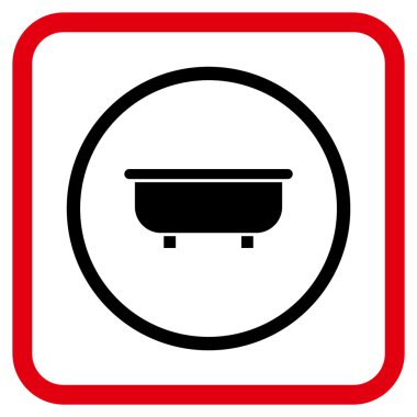 Küvet vektör simgesi bir çerçeve içinde