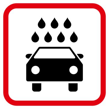 Araba duş vektör simgesi bir çerçeve içinde