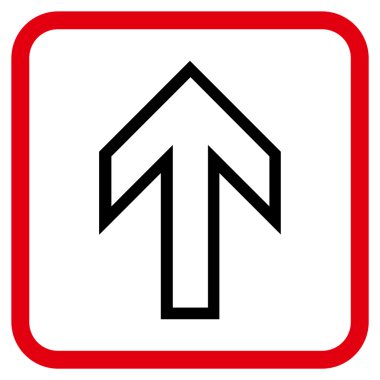 Vektör simgesi bir çerçeve içinde yukarı ok