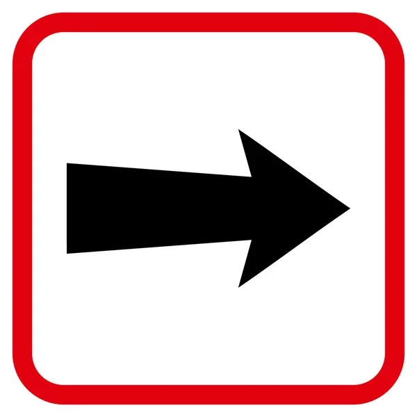 Freccia Icona vettoriale destra in una cornice — Vettoriale Stock
