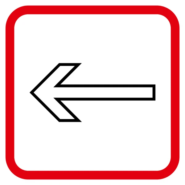 Pfeil links Vektor-Symbol in einem Rahmen — Stockvektor