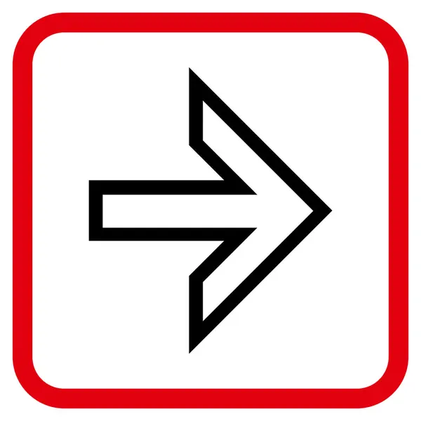 Arrow Right Vector Icon In a Frame — Stock Vector